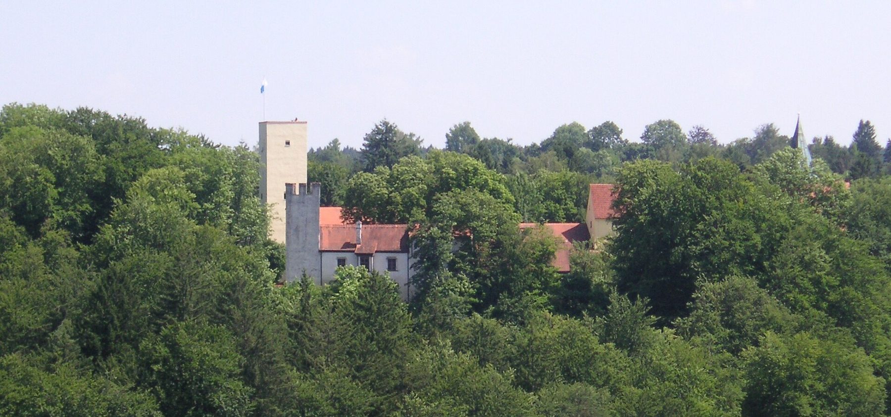 Burg Grünwald castle above the Isar valley